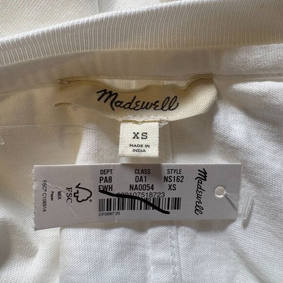 Madewell Cotton Relaxed Oversized Tee Women's Size XS in Eyelet White NWT! - Picture 4 of 5